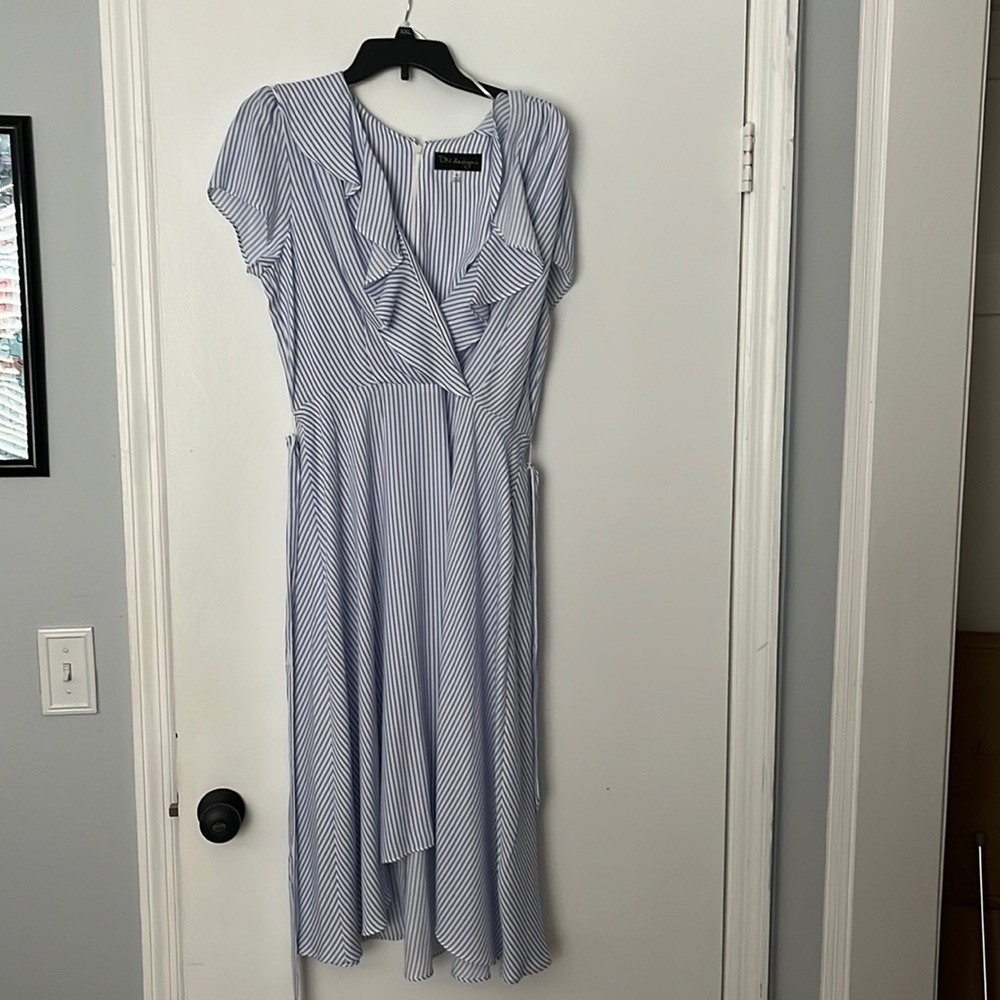 NWT 💙 DN Designs short sleeve stripped Maxi dress